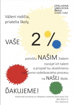 Vážení rodičia darujte nám 2% daní – fotografia 1